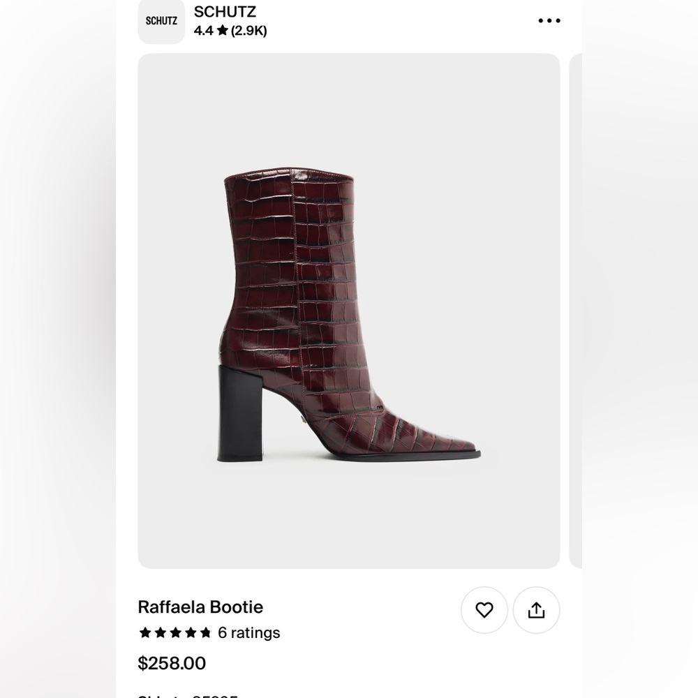 schutz raffaela boot cherry wine